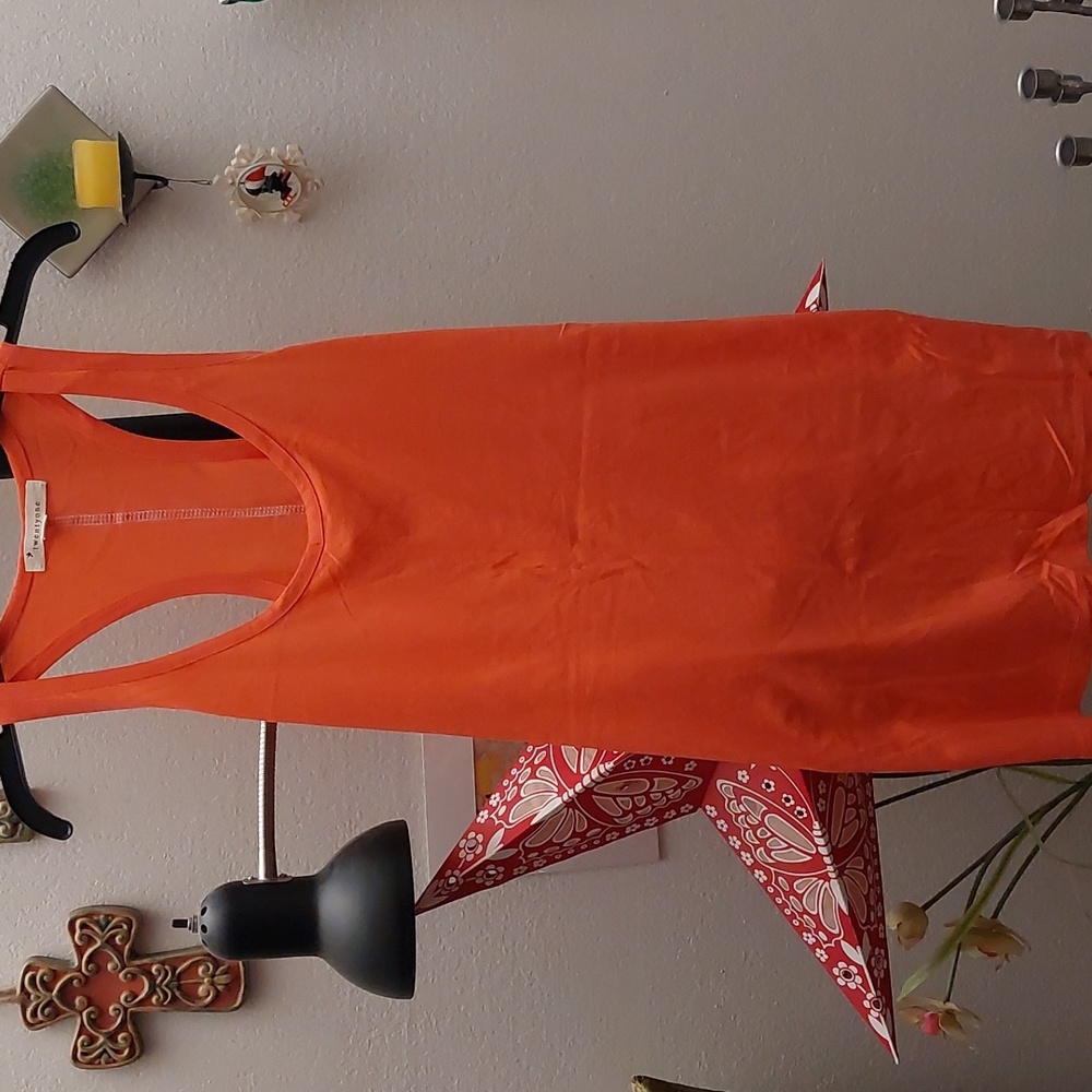 Vintage Y2K long coral racer back tank